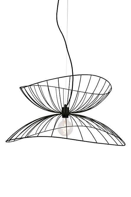 Druciana lampa wisząca Ray czarna 70cm